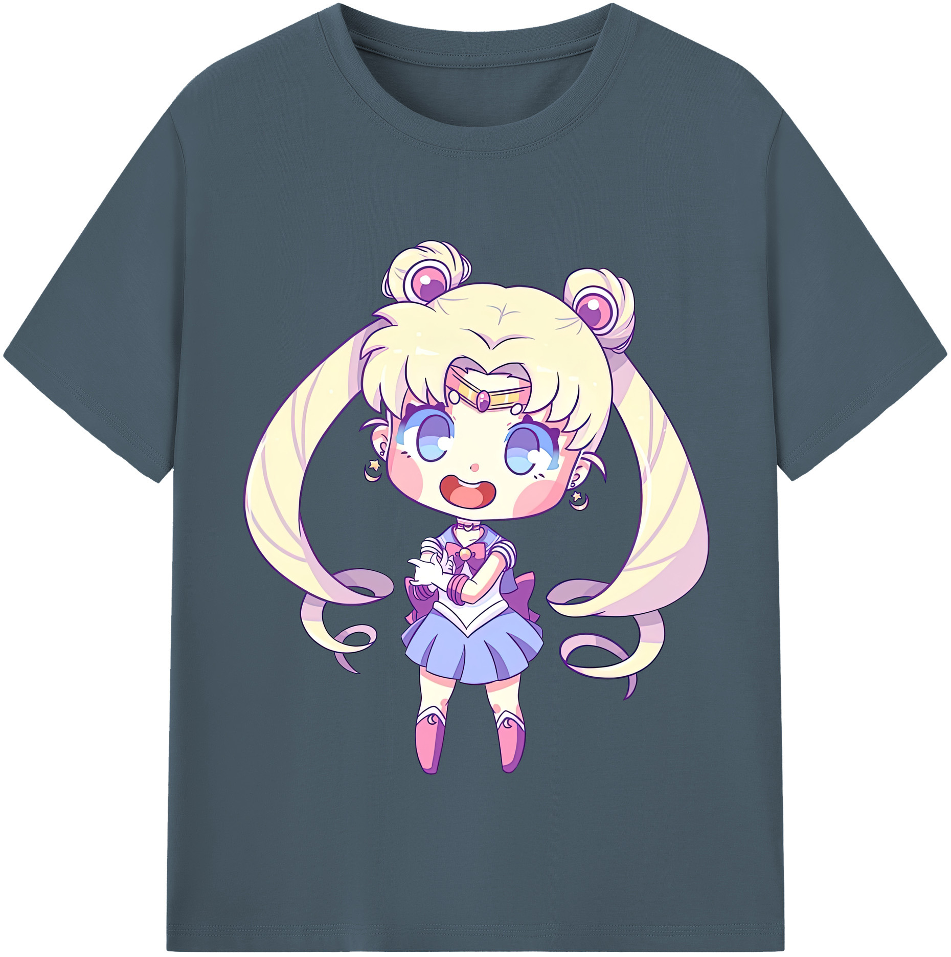 （画像用） 美少女戦士セーラームーン 月野 うさぎ つきの うさぎ Sailor Moon Tsukino Usagi 綿100％半袖Tシャツ（フロントプリント）